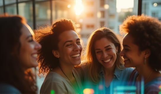 Comunidade diversa celebrando sucesso financeiro digital